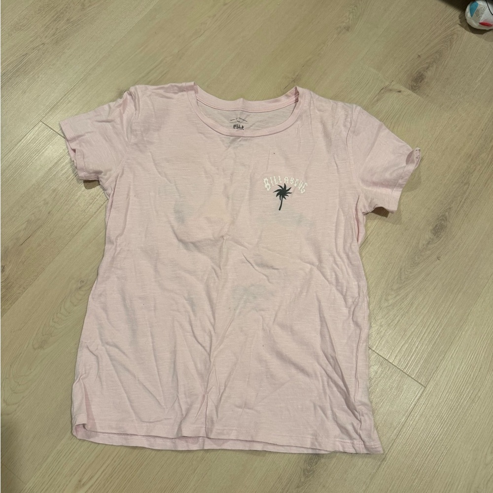 Billabong Pink T-Shirt with Palm Tree Design